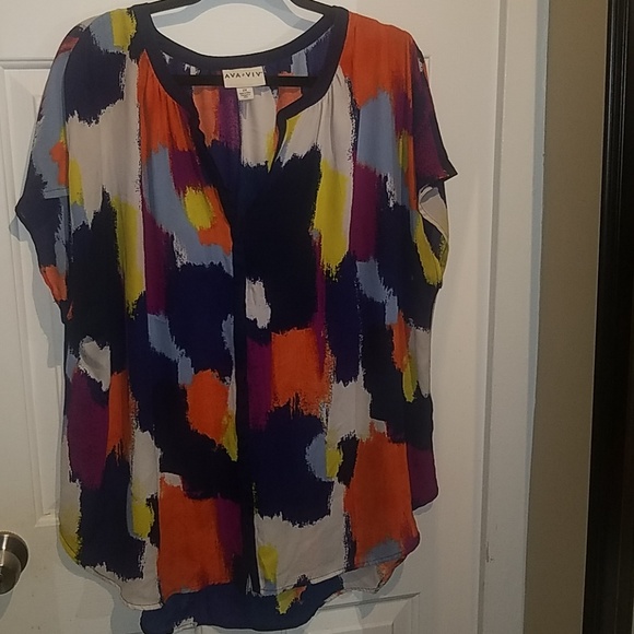 Multicolored button blouse - Picture 1 of 3